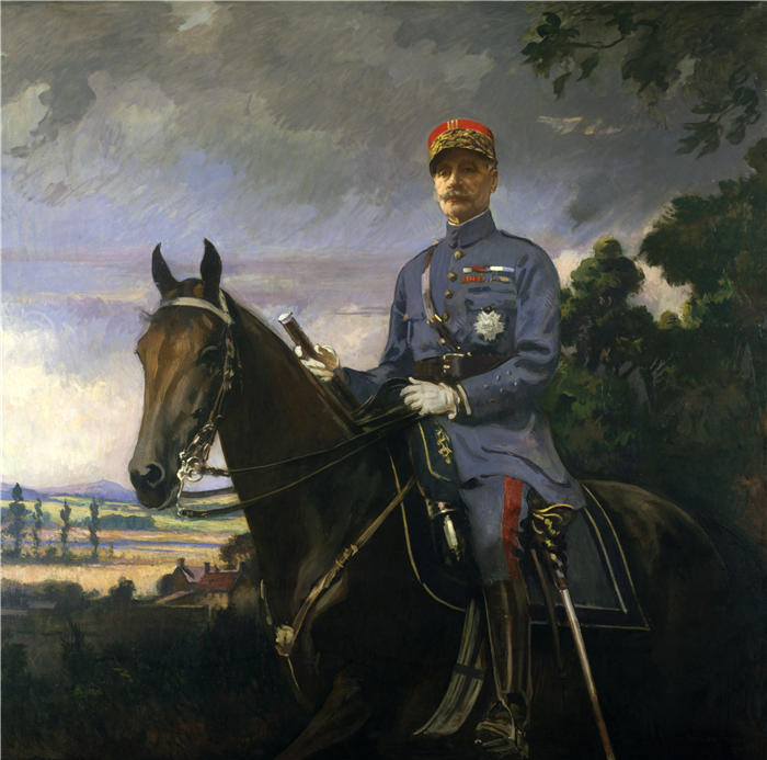 埃德蒙·查尔斯·塔贝尔（Edmund Charles Tarbell，美国画家）高清作品-《费迪南德·福煦元帅 (1920)》