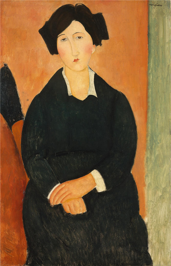 阿米迪奥·莫迪利亚尼(Amedeo Modigliani,意大利画家)高清作品-《意大利人 (1917)》