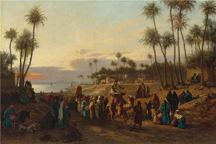 阿洛伊斯·舍恩 (Alois Schönn,奥地利画家)高清作品-《 玛丽的到来（1870）》