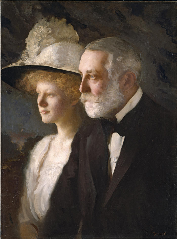 埃德蒙·查尔斯·塔贝尔（Edmund Charles Tarbell，美国画家）高清作品-《亨利克莱和海伦弗里克》