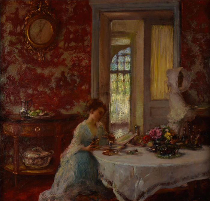加斯顿·拉图什（Gaston La Touche，法国画家）高清作品-《La Salle rouge（1903 年）》