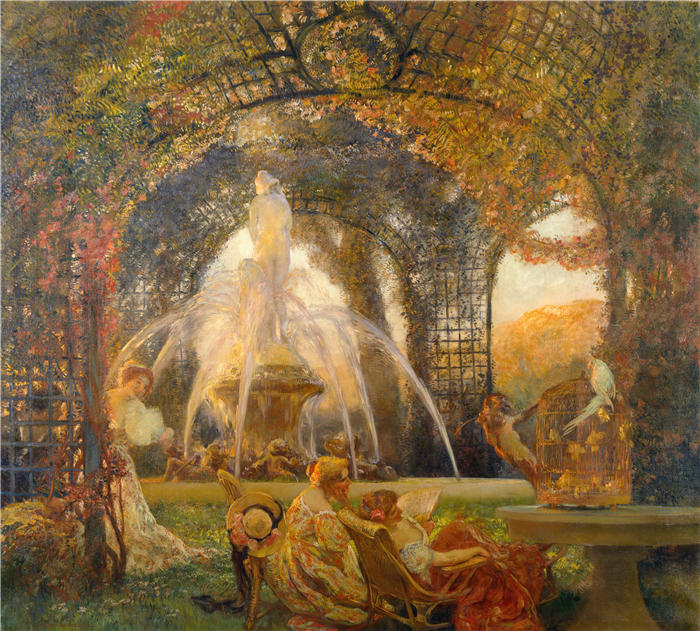 加斯顿·拉图什（Gaston La Touche，法国画家）高清作品-《乔木（约 1906 年）》