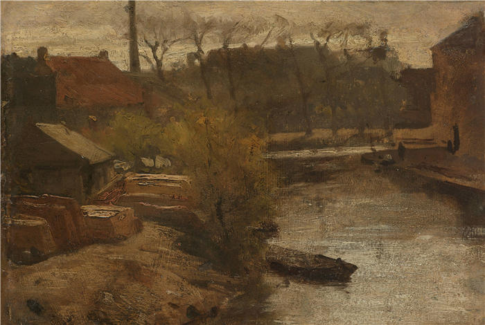 马蒂亚斯·马里斯（Matthias Maris，荷兰画家）高清作品-《海牙的 Noord-West-Buitensingel（约 1863 年）》