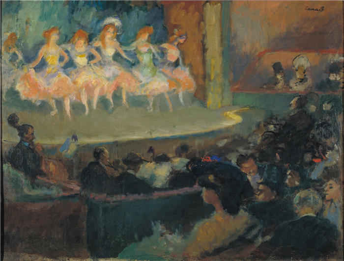 Ricard Canals i Llambí（西班牙画家）高清作品-《咖啡厅音乐会（约 1903 年）》