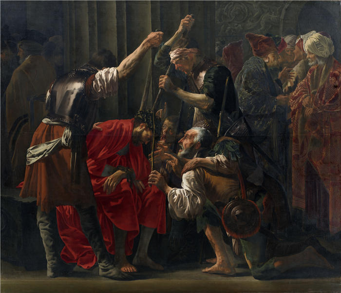 亨德里克·特·布鲁根（Hendrick ter Brugghen，荷兰画家）高清作品-《戴荆棘冠冕的基督（1620）》