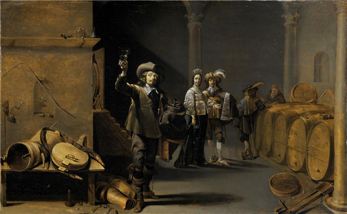 雅各布鸭（Jacob Duck ，荷兰画家）高清作品-《葡萄酒鉴赏家（c. 1640 - c. 1642）》