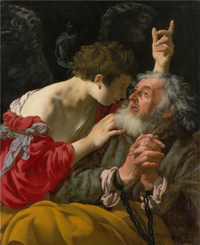 亨德里克·特·布鲁根（Hendrick ter Brugghen，荷兰画家）高清作品-《彼得的解放 (1624)》
