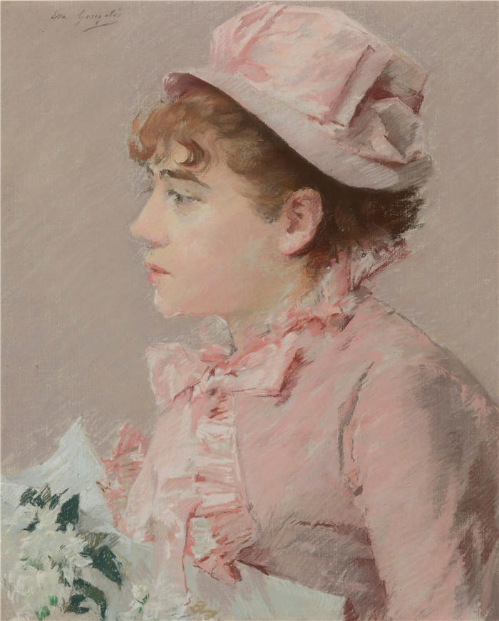 伊娃·冈萨雷斯（Eva Gonzalès，法国画家）高清作品-《荣誉女神（1879）》