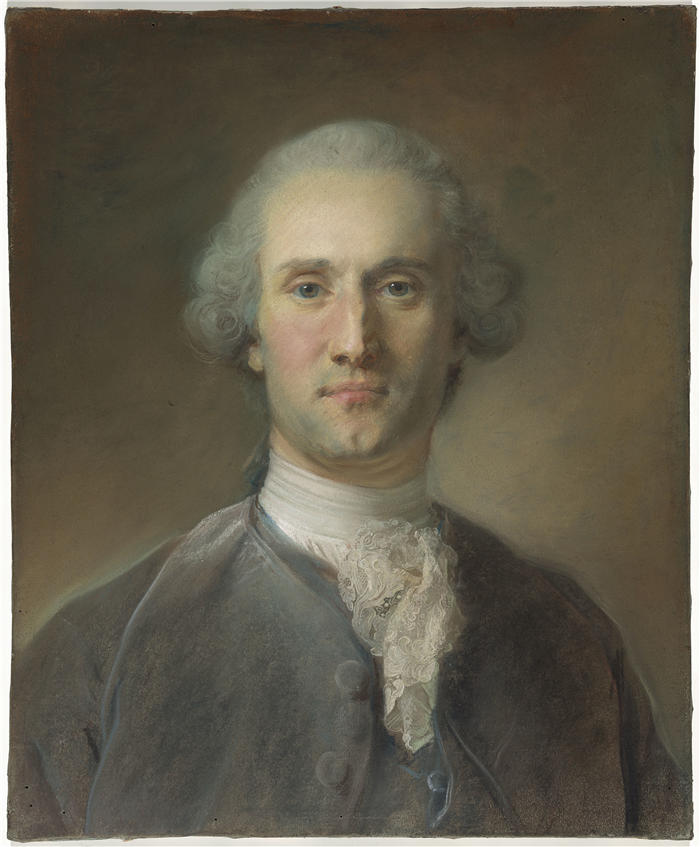 让-巴蒂斯特·佩罗诺（Jean-Baptiste Perronneau,法国画家）高清作品-《男人的肖像（约 1757 年）》
