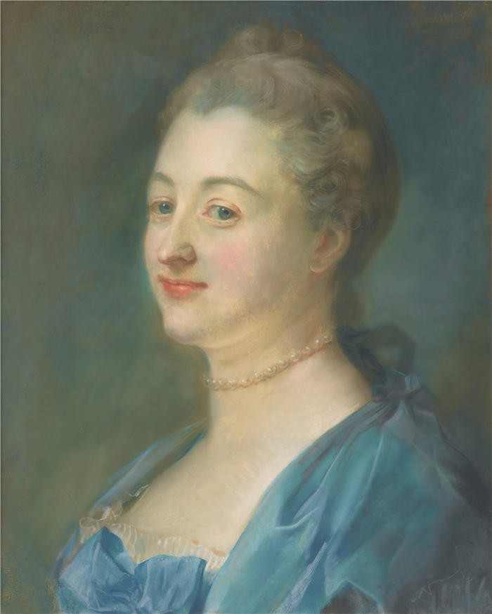 让-巴蒂斯特·佩罗诺（Jean-Baptiste Perronneau,法国画家）高清作品-《Mme Le Moyne 的肖像》