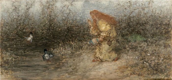 马蒂亚斯·马里斯（Matthias Maris，荷兰画家）高清作品-《童话（约 1877 年）》