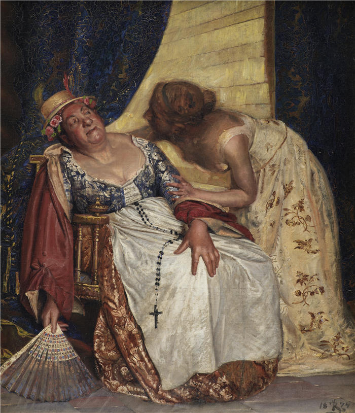 克里斯蒂安·扎尔特曼（Kristian Zahrtmann，丹麦画家）高清作品-《朱莉奥阿门 (1873 - 1874)》