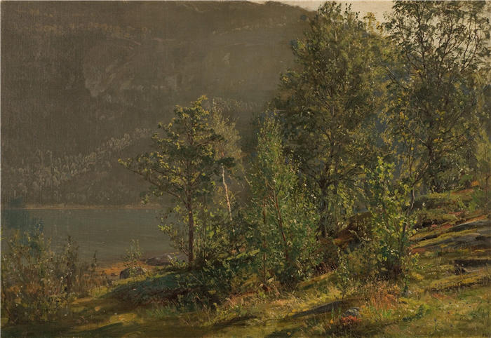 阿玛拉杜斯·尼尔森 （Amaldus Nielsen，挪威画家 ）高清作品-《摩根斯坦宁。哈当厄尔特罗恩 (1897)》