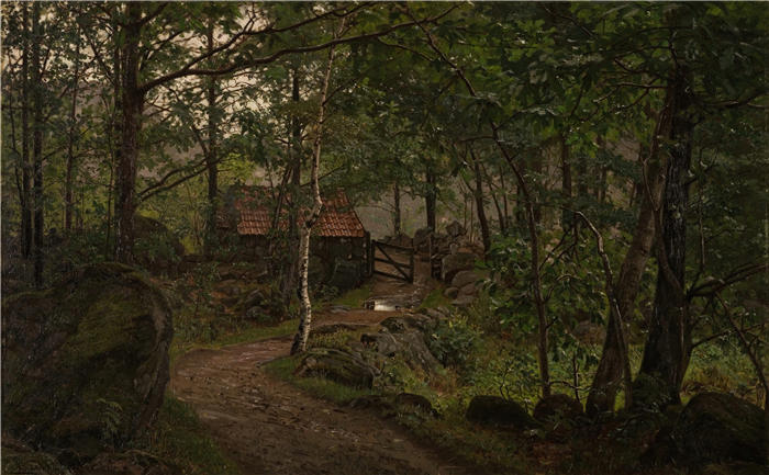 阿玛拉杜斯·尼尔森 （Amaldus Nielsen，挪威画家 ）高清作品-《曼达尔（1908年）》