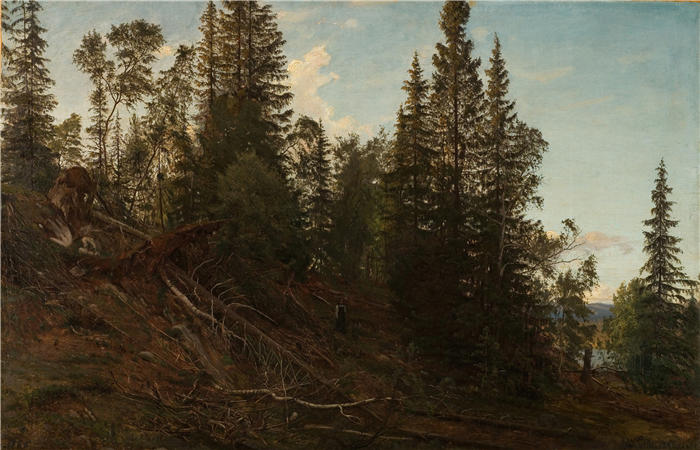 阿玛拉杜斯·尼尔森 （Amaldus Nielsen，挪威画家 ）高清作品-《泰勒马克·温格罗希亚 (1866)》