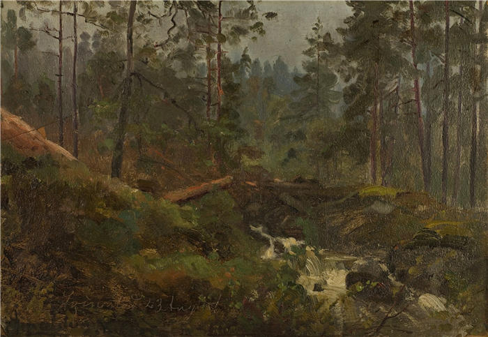 阿玛拉杜斯·尼尔森 （Amaldus Nielsen，挪威画家 ）高清作品-《曼达尔·斯维斯塔德 (1859)》