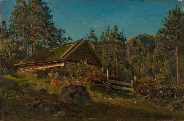 阿玛拉杜斯·尼尔森 (Amaldus Nielsen,挪威画家 )高清作品-《萨默菲厄斯 (1861)》