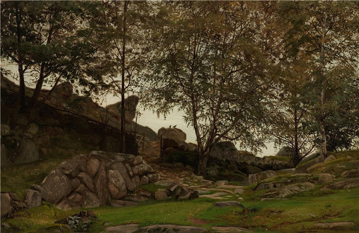 阿玛拉杜斯·尼尔森 （Amaldus Nielsen，挪威画家 ）高清作品-《研究（1873）》