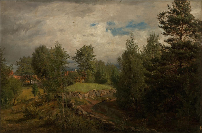 阿玛拉杜斯·尼尔森 （Amaldus Nielsen，挪威画家 ）高清作品-《弗拉·奥耶斯塔德 (1885)》