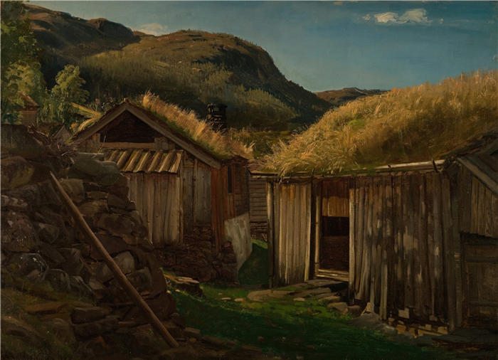 阿玛拉杜斯·尼尔森 （Amaldus Nielsen，挪威画家 ）高清作品-《奥胡斯、苏达尔、瑞菲尔克 (1864)》