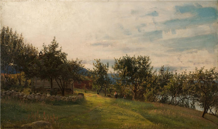阿玛拉杜斯·尼尔森 （Amaldus Nielsen，挪威画家 ）高清作品-《克文赫雷德（1873） 》