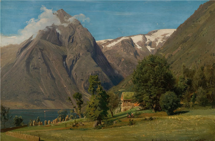 阿玛拉杜斯·尼尔森 (Amaldus Nielsen,挪威画家 )高清作品-《萨默达,巴莱斯特兰德》