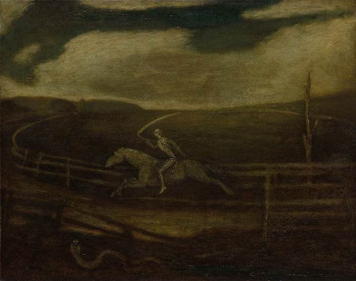 阿尔伯特·平克汉姆·赖德(Albert Pinkham Ryder)-赛马场(白马之死)1896-1908年