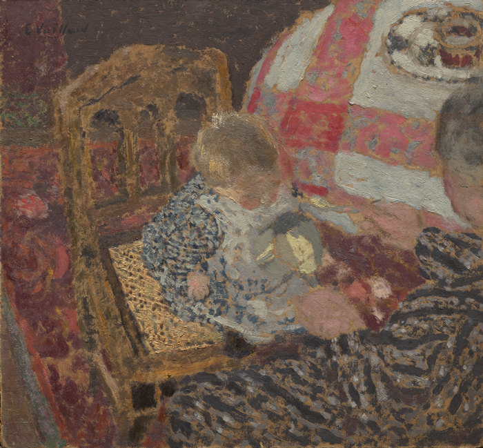 爱德华·维亚尔(Édouard Vuillard，法国画家)作品-午餐会（安妮特和她的祖母）