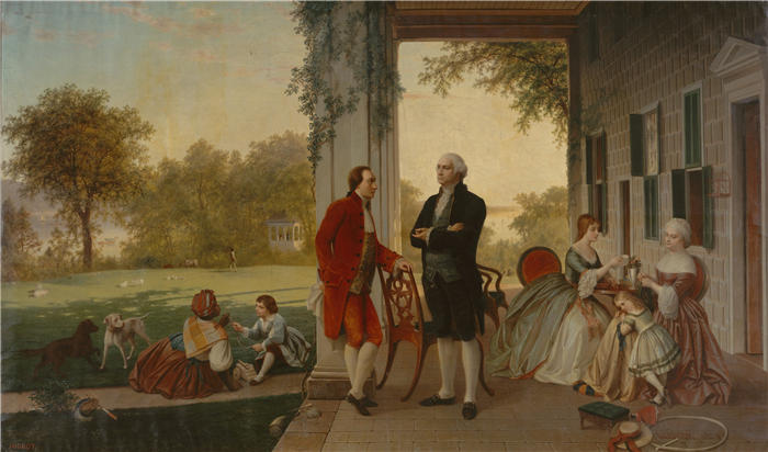 托马斯·普里查德·罗斯特（Thomas Prichard Rossiter,美国画家）-华盛顿和拉斐特在弗农山庄，1784 年