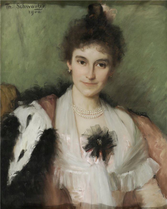 特蕾莎·施瓦茨（Thérèse Schwartze，荷兰画家）高清作品-《Amelia Eliza van Leeuwen (1862-1923) (1900)》