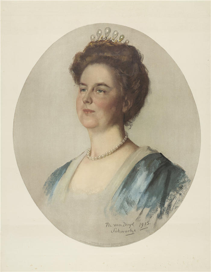 特蕾莎·施瓦茨（Thérèse Schwartze，荷兰画家）高清作品-《荷兰女王威廉敏娜画像（1915年） 》