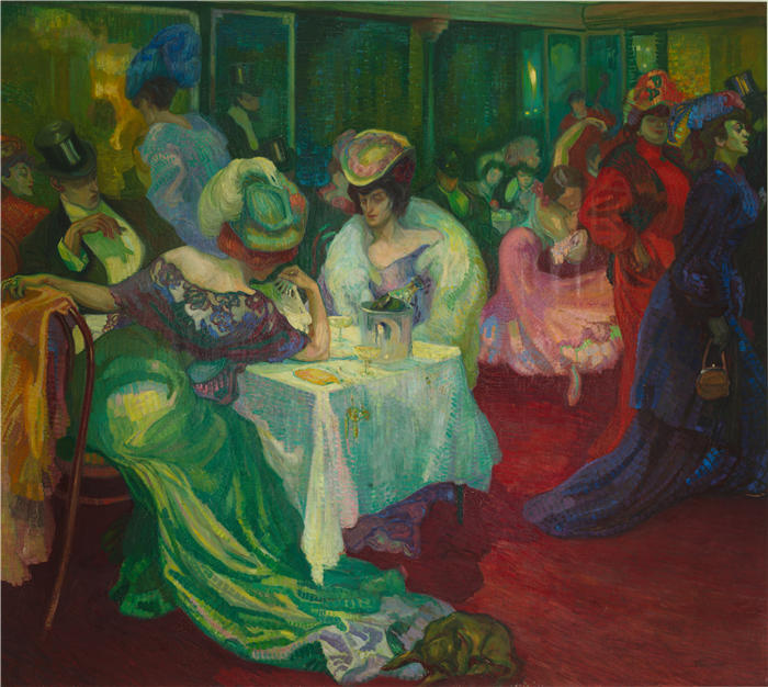 阿克塞尔·托内曼（ Axel Törneman，瑞典画家）高清作品-《夜店 (1906)》