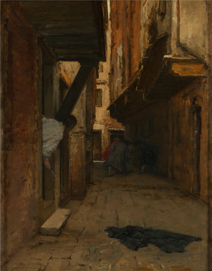 奥古斯特·冯·佩滕科芬（August von Pettenkofen，奥地利画家）高清作品-《斯特拉森坎普夫 (1887)》