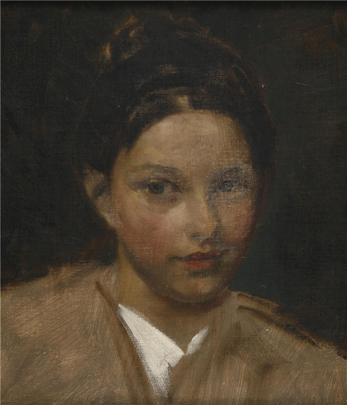 阿尔伯特·里茨伯格（Albert Ritzberger ，奥地利画家）作品-女孩肖像