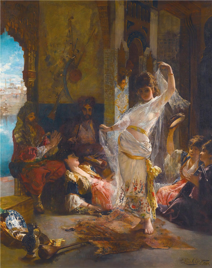 爱德华·弗雷德里克·威廉·里希特 (Édouard Frédéric Wilhelm Richter，法国) 作品-《舞蹈 (1877)》