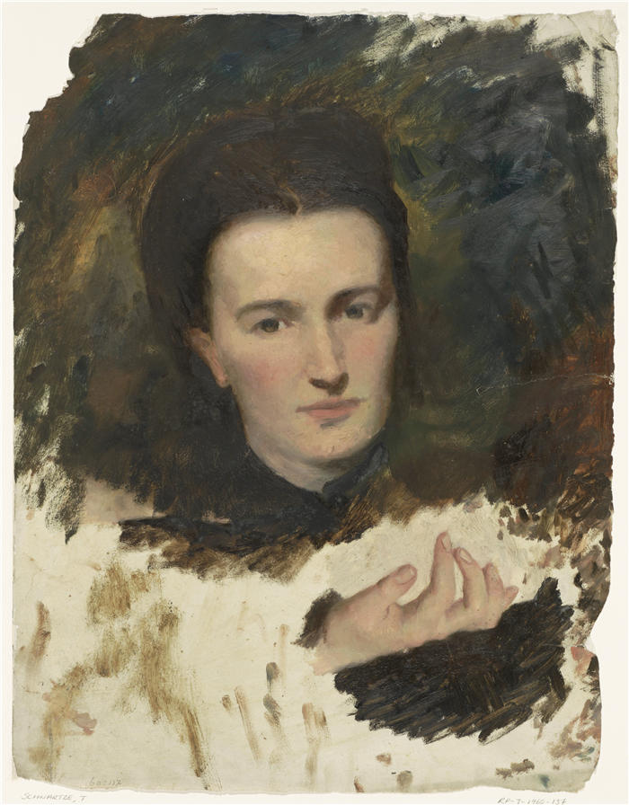 特蕾莎·施瓦茨（Thérèse Schwartze，荷兰画家）高清作品-《女人的肖像》