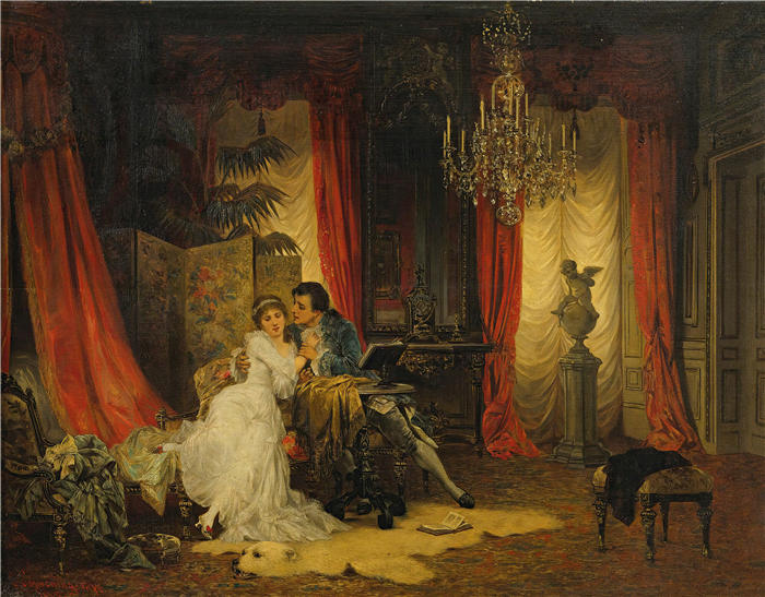 小卡尔·施文宁格（Carl Schweninger, Jr，德国画家）作品-《因纳莫拉蒂 (1885)》