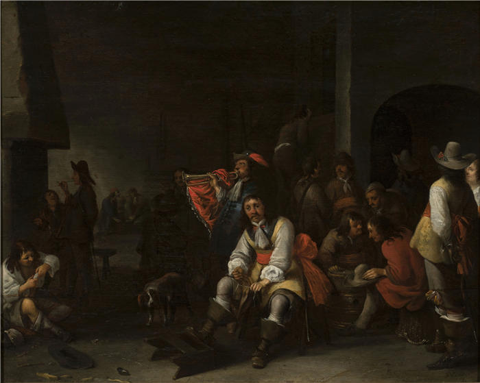 安东尼·帕拉梅德斯（Anthonie Palamedesz，荷兰画家）作品-《警卫室 (1650)》