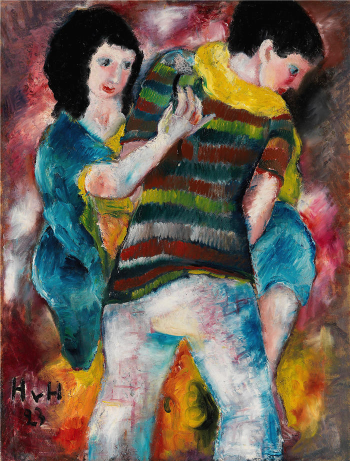 赫尔穆特·科勒 (Helmut Kolle，德国画家)高清作品-《双人舞 (1923)》
