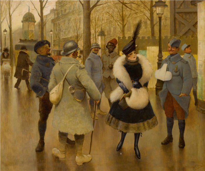 阿尔伯特·纪尧姆（Albert Guillaume，法国画家）高清作品-《娱乐队》