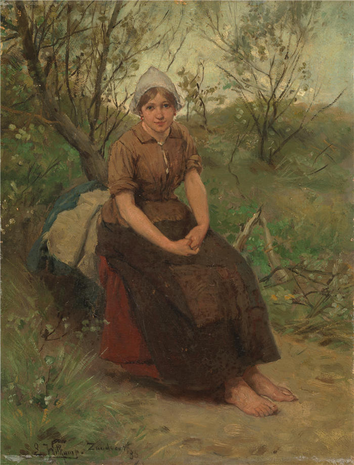 恩斯特·维特坎普（Ernst Witkamp，荷兰画家）作品-赞德沃特女人（1886）