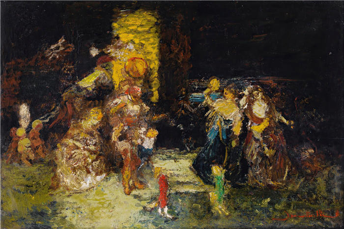 阿道夫·蒙蒂塞利（Adolphe Monticelli，法国画家）高清作品-《见面会》