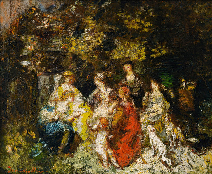阿道夫·蒙蒂塞利（Adolphe Monticelli，法国画家）高清作品-《十日谈》