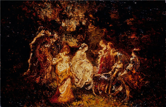 阿道夫·蒙蒂塞利(Adolphe Monticelli,法国画家)高清作品-《圣克劳德的欧仁妮皇后(c. 1875-1878)》