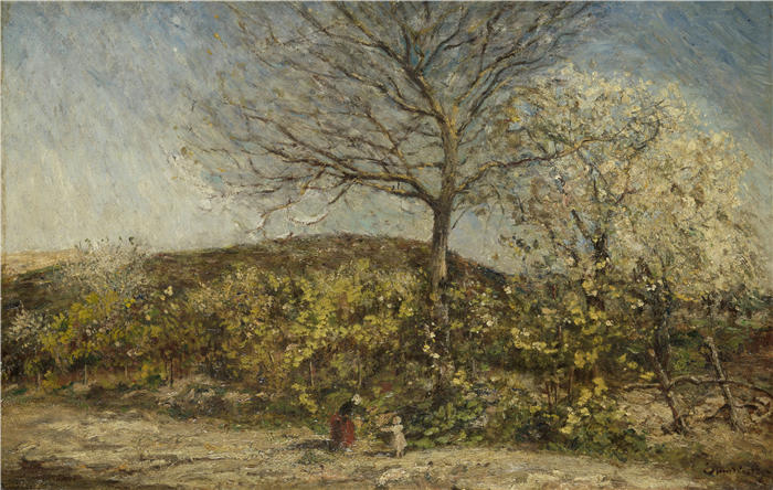 阿道夫·蒙蒂塞利（Adolphe Monticelli，法国画家）高清作品-《果园开花景观（1870-1886）》