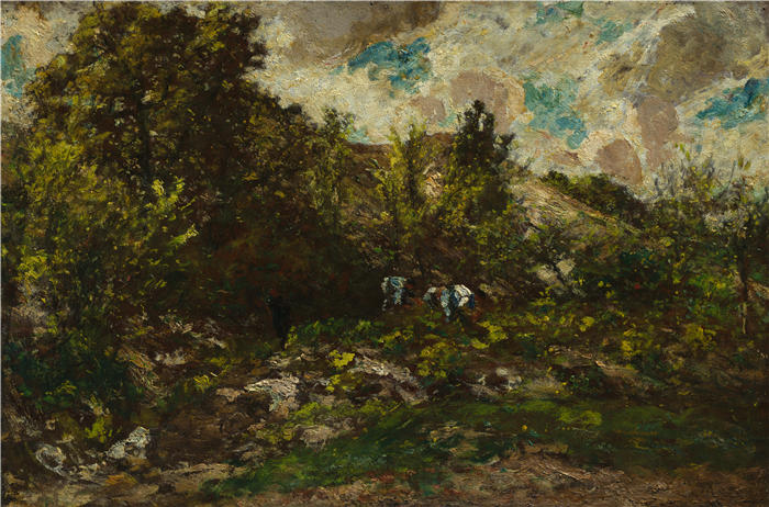 阿道夫·蒙蒂塞利(Adolphe Monticelli,法国画家)高清作品-《秋天(c. 1867-1869)》
