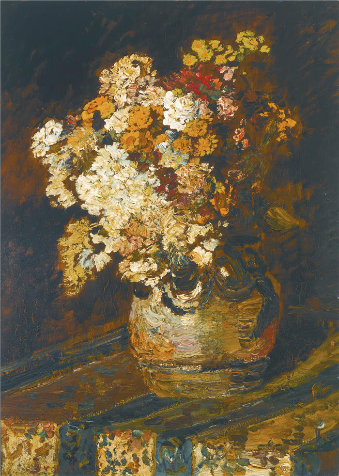 阿道夫·蒙蒂塞利（Adolphe Monticelli，法国画家）高清作品-《百合花》