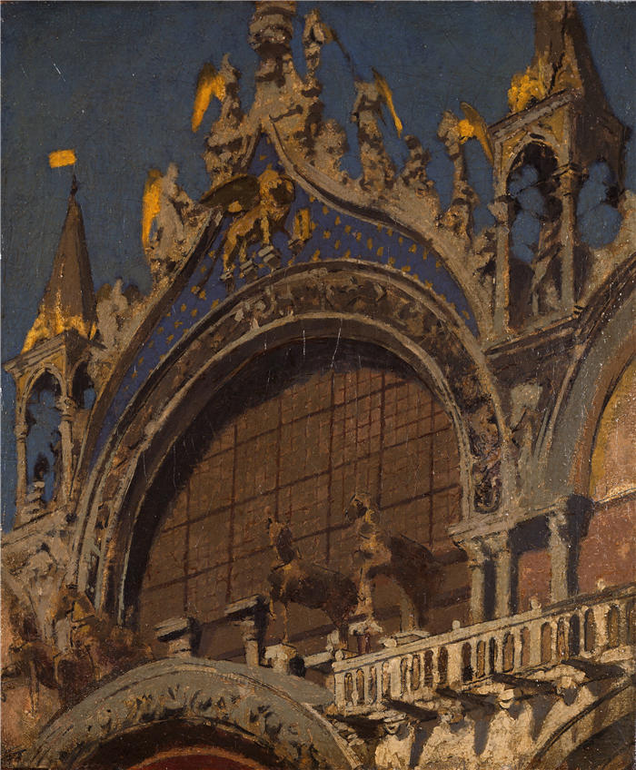 瓦尔特·西克特（Walter Sickert，英国画家）高清作品-《圣马可马，威尼斯（1905-06）》