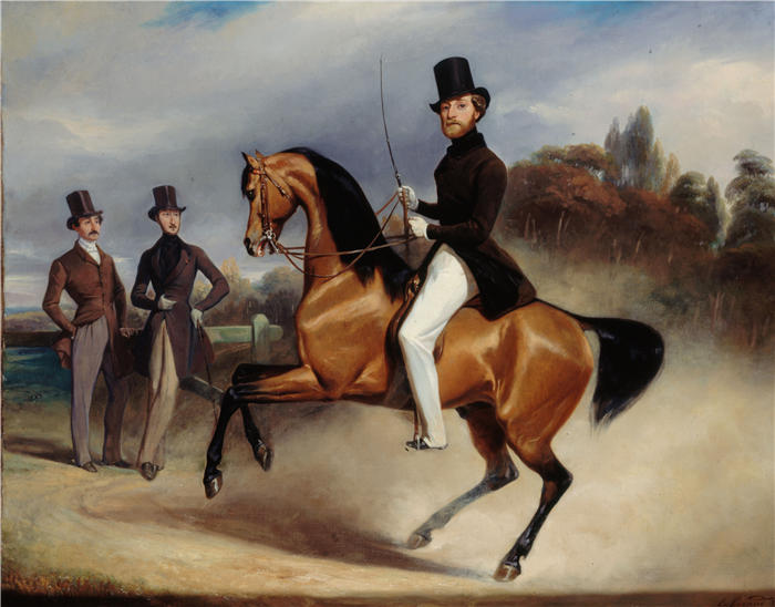 欧仁·吉罗（Eugène Giraud，法国画家）高清作品-《兰科斯姆伯爵（1840年）》