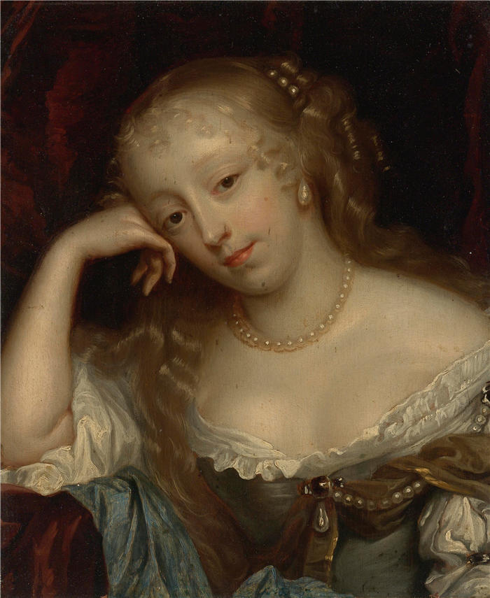西奥多·罗素（Theodore Russel ，英国画家，1614-1689）作品-一位女士的肖像